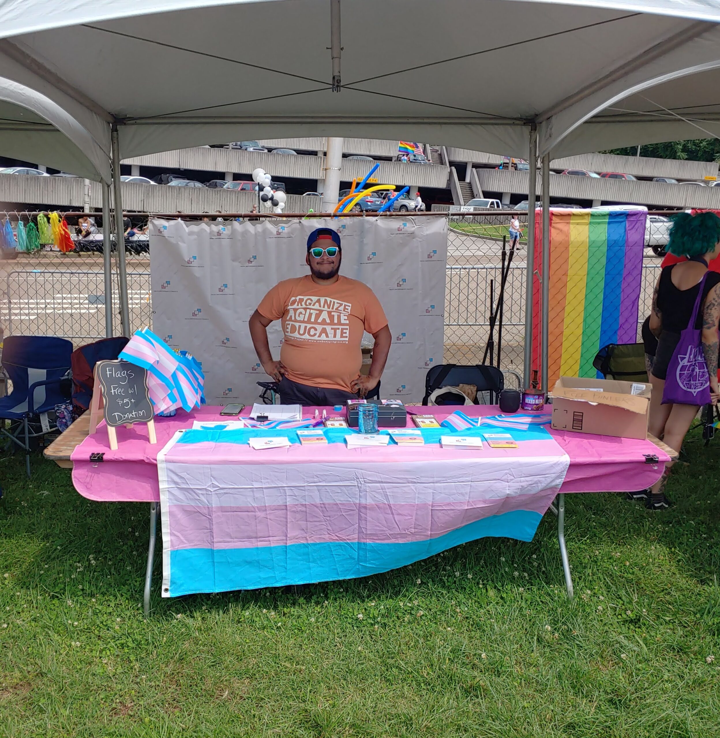 Jack Knoxville is seen tabling during Pride