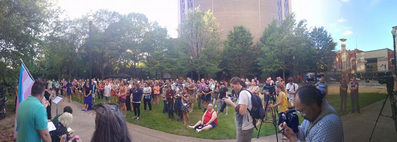 Participants in Knoxville, TN attend and watch a rally hosted by TEP in 2017