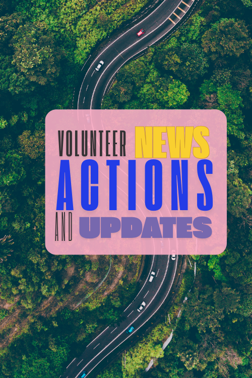 Volunteer News, Actions, and Updates heading call out